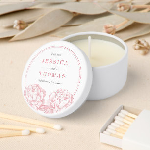 The Pretty Peony Floral Wedding Collection Mini Candle Favors