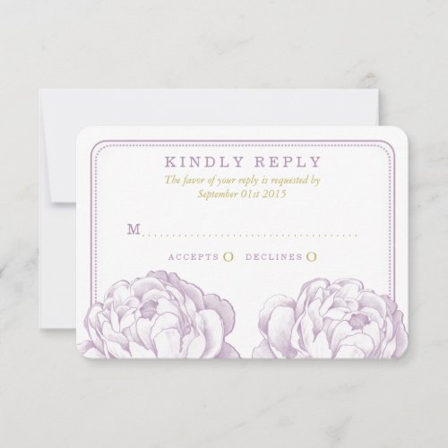 The Pretty Peony Floral Wedding Collection RSVP Card