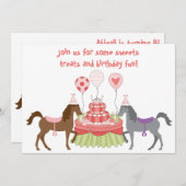 The Pretty Ponies Horse Birthday Invitation (Front/Back)