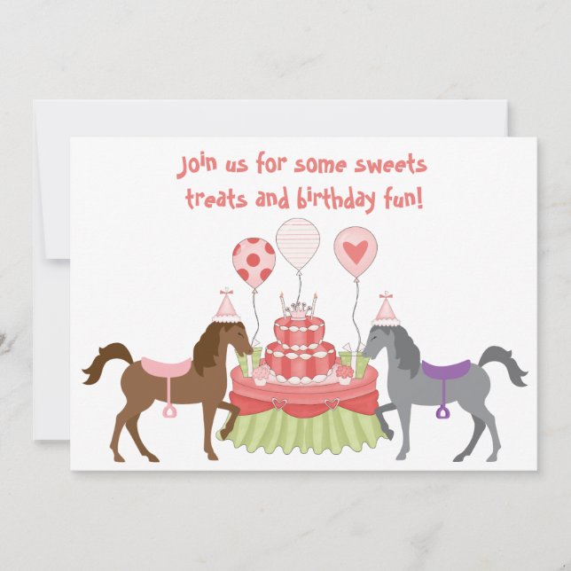 The Pretty Ponies Horse Birthday Invitation (Front)
