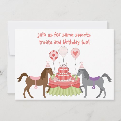 The Pretty Ponies Horse Birthday Invitation