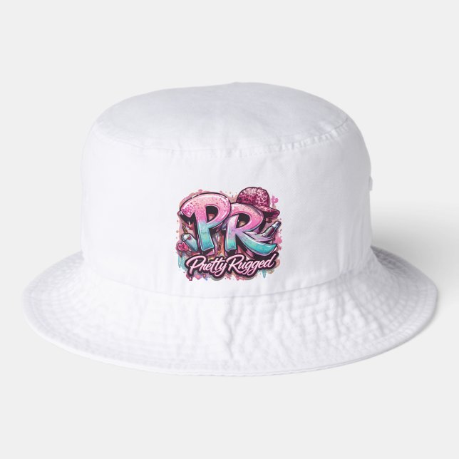 THE PRETTY RUGGED (LOGO) BUCKET HAT (Front)
