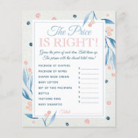 The Price Is Right Game, Baby Shower, Blue, Pink