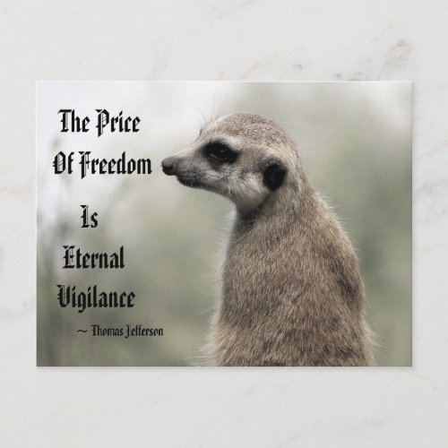 The Price Of Freedom is Eternal Vigilance _ Quote Postcard