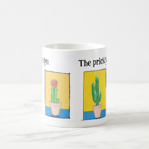 The prickly plant lady, cactus drawings, your name coffee mug