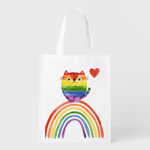 The Pride LGBT for Cat Lovers grocery bag