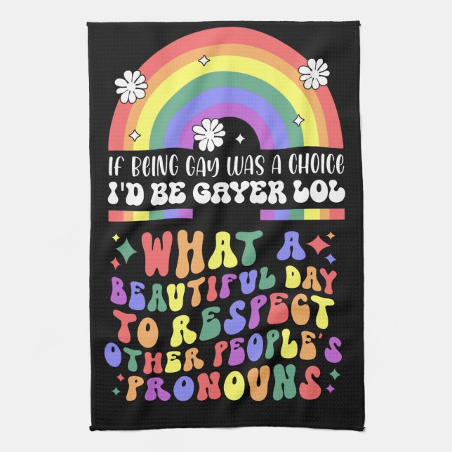 The Pride Month  with rainbow Kitchen Towel (Vertical)