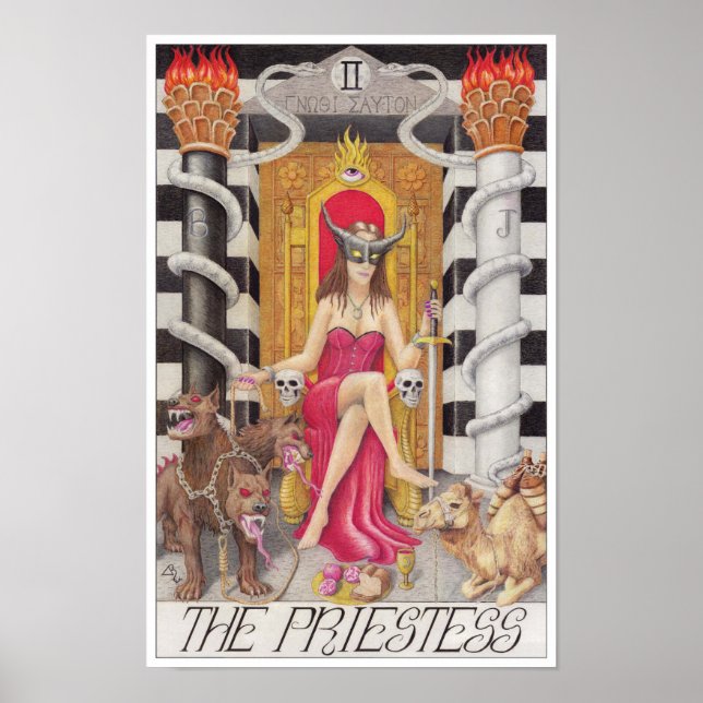 The Priestess tarot card Poster (Front)