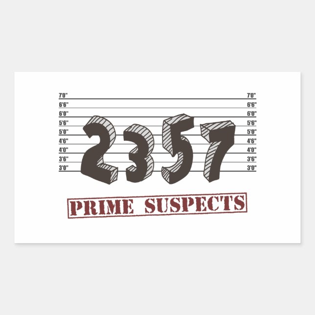 The Prime Number Suspects Rectangular Sticker (Front)