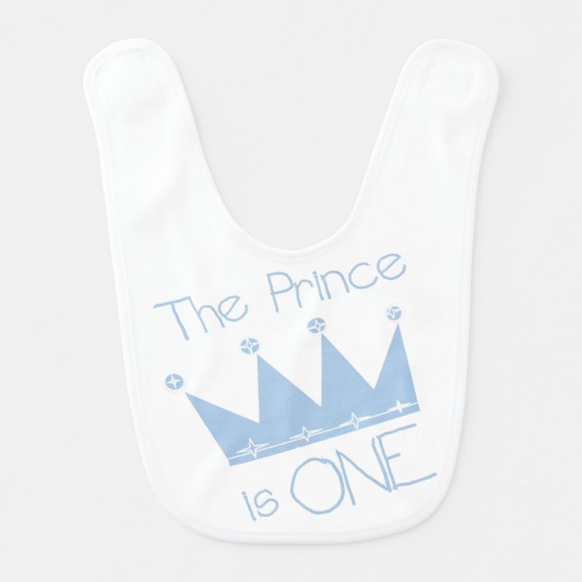 The Prince is One Birthday Bib (Front)