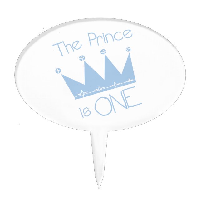 The Prince is One Birthday Cake Topper (Front)