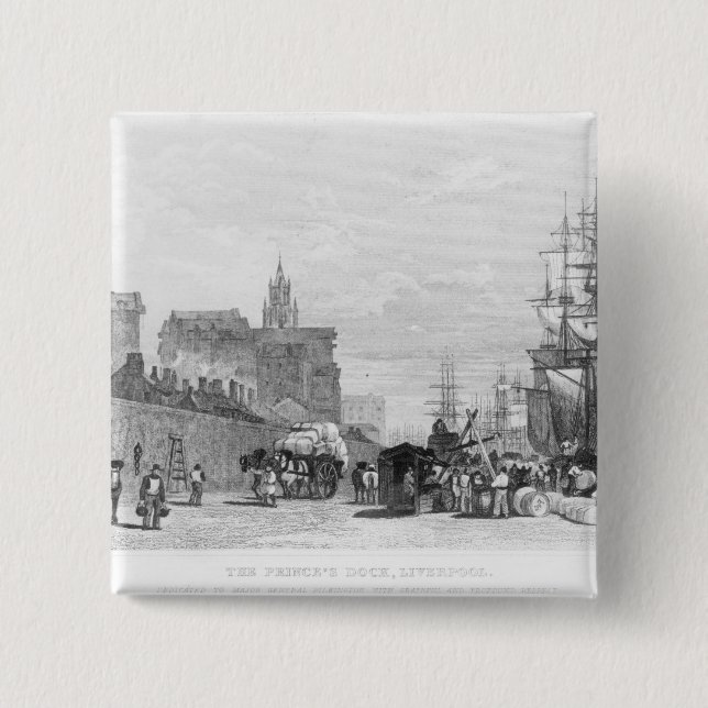 The Prince's Dock, Liverpool Pinback Button (Front)