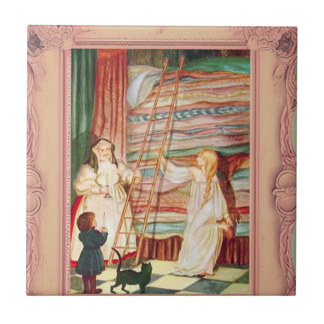 The Princess and Pea Hans Andersen | Ceramic Tile (Front)