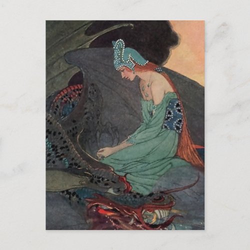 The Princess and The Dragon by Elenore Abbott Postcard