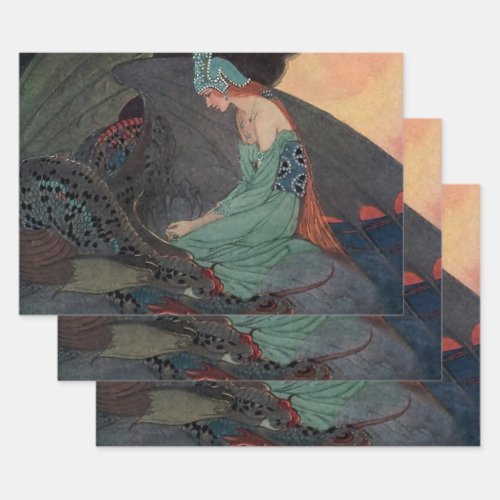 The Princess and The Dragon by Elenore Abbott Wrapping Paper Sheets