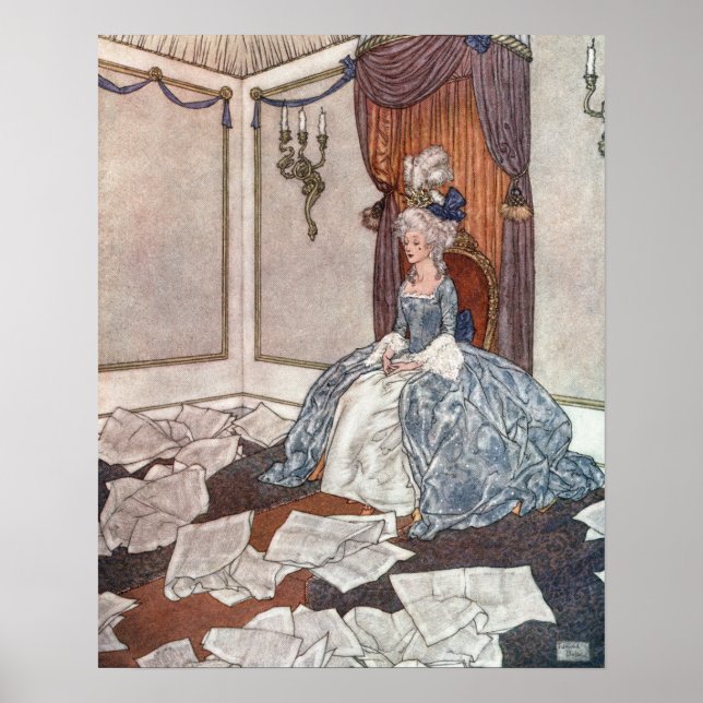 The Princess and the Newspapers by Edmund Dulac Poster (Front)