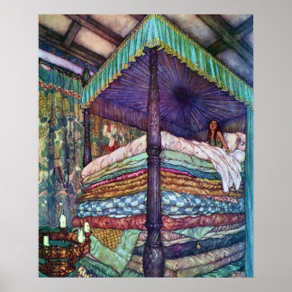 The Princess and the Pea by Edmund Dulac Poster