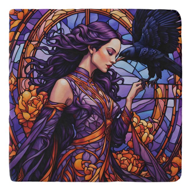The Princess and the Raven Trivet (Front)