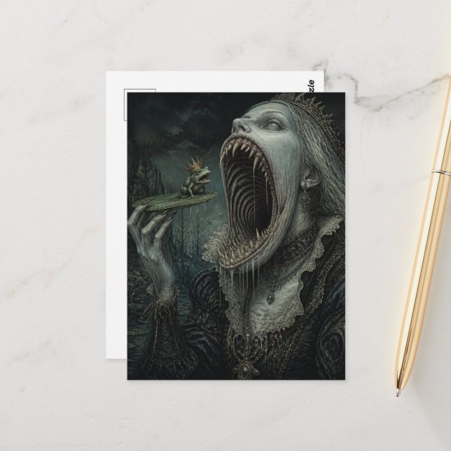 The Princess Ate the Toad Dark Fantasy Postcard (Front/Back In Situ)