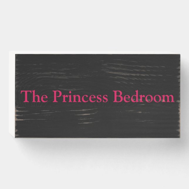 The Princess Bedroom Funny Saying Modern Home Art Wooden Box Sign (Front Horizontal)