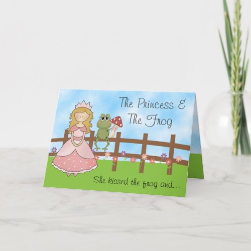 The Princess Frog and Unicorn Birthday Card