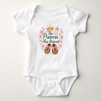 The Princess Has Arrived-Leopard Print Bow Baby Bodysuit