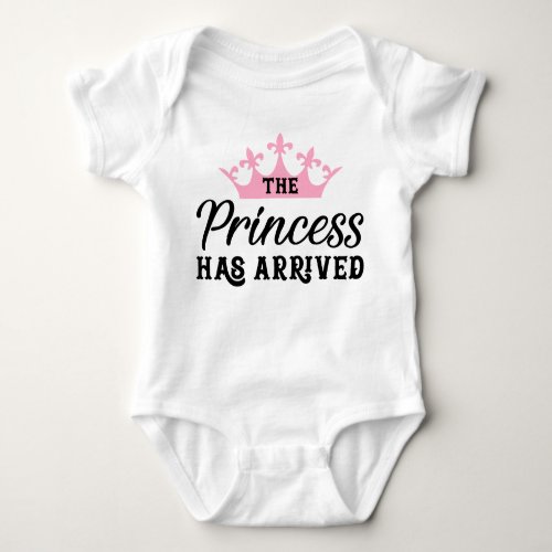 The Princess Has Arrived Tiara Crown Baby Bodysuit