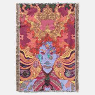 The Princess in Red Throw Blanket