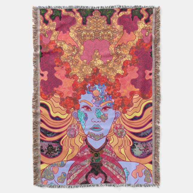 The Princess in Red Throw Blanket (Front Vertical)