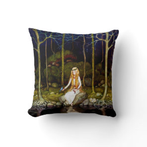 The Princess in the Forest Throw Pillow