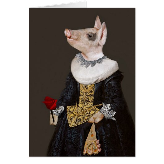 The Princess of Bling - Anthropomorphic Piglet Cards (Front)