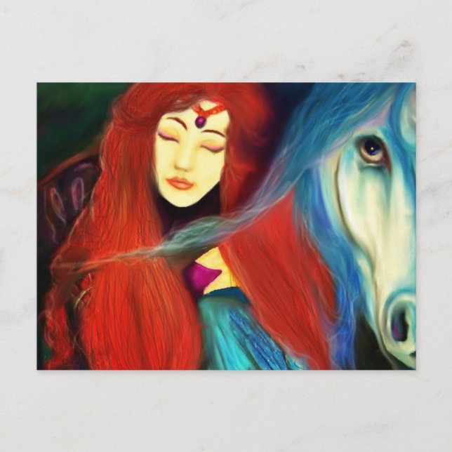 The Princess & the Unicorn Landscape tessieART Postcard (Front)