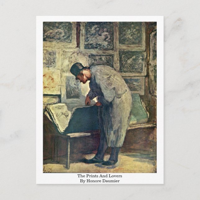 The Prints And Lovers By Honore Daumier Postcard (Front)