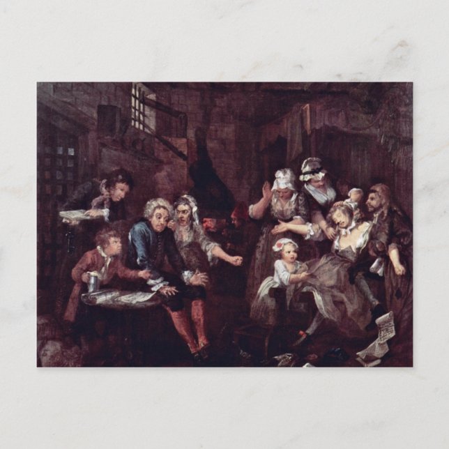 The Prison " By Hogarth William (Best Quality) Postcard (Front)