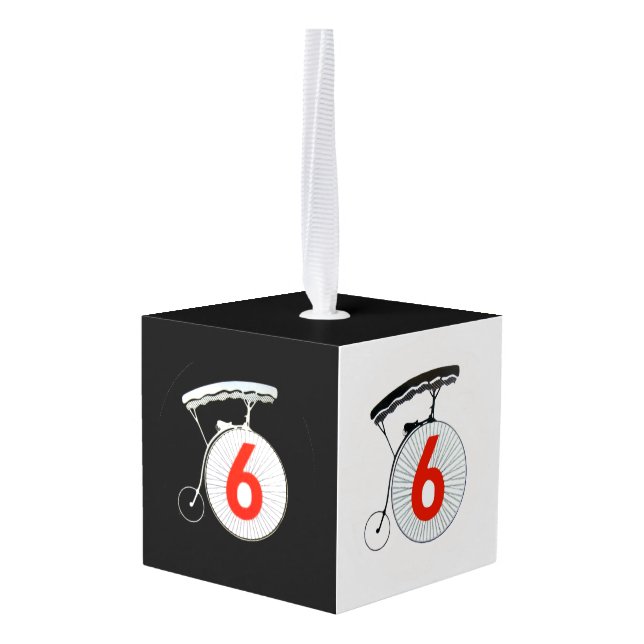 The Prisoner Badge Cube Ornament (Back Angled)