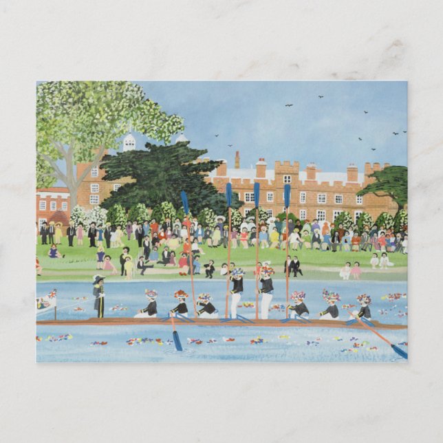 The Procession of Boats at Eton College Postcard (Front)