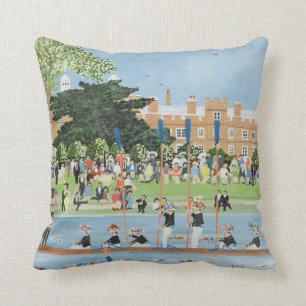 The Procession of Boats at Eton College Throw Pillow