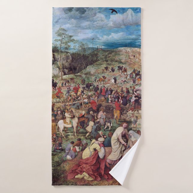 The Procession to Calvary, Pieter Bruegel Bath Towel (Bath Towel)