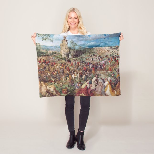 The Procession to Calvary, Pieter Bruegel Fleece Blanket (In Situ)