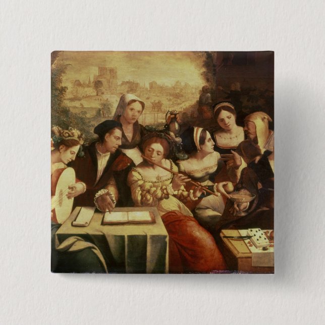 The Prodigal Son Feasting with Harlots Pinback Button (Front)