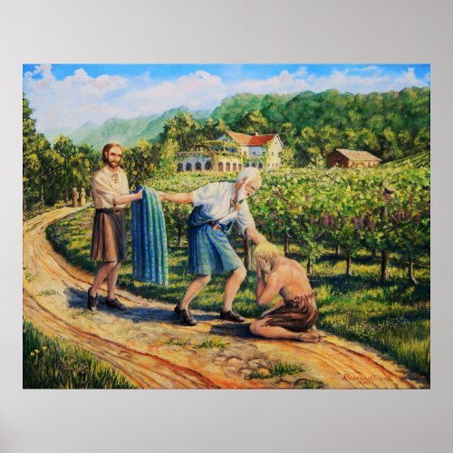 The Prodigal Son forgiveness vineyard landscape Poster