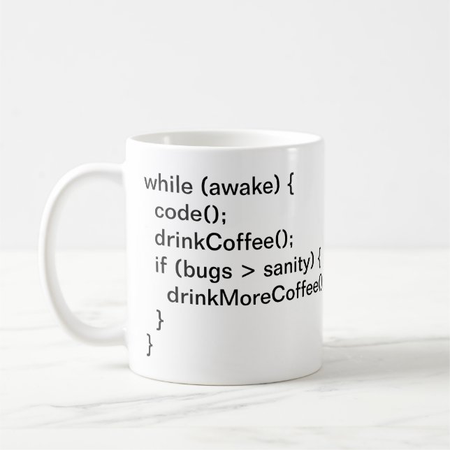 The Programmer's Coffee Cycle Mug (Left)