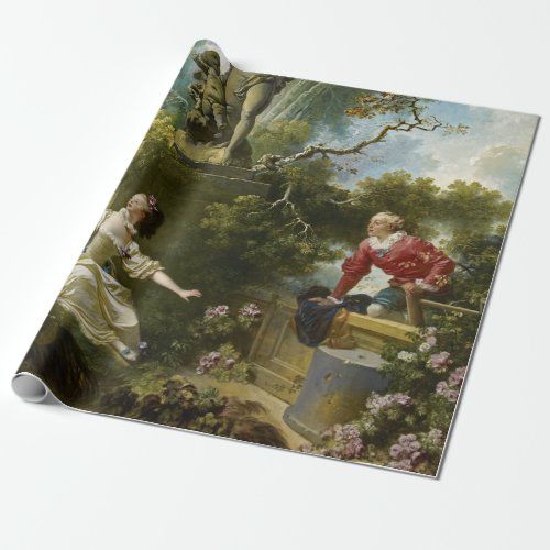 The Progress of Love The Meeting by Fragonard Wrapping Paper