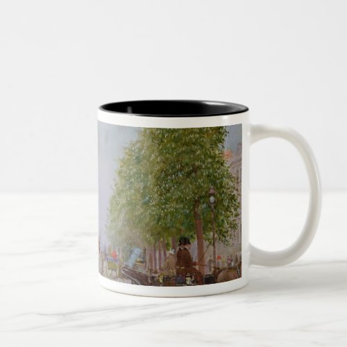 The Promenade on the Champs_Elysees Two_Tone Coffee Mug