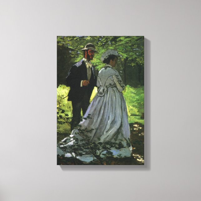 The Promenaders, aka The Strollers by Claude Monet Canvas Print (Front)
