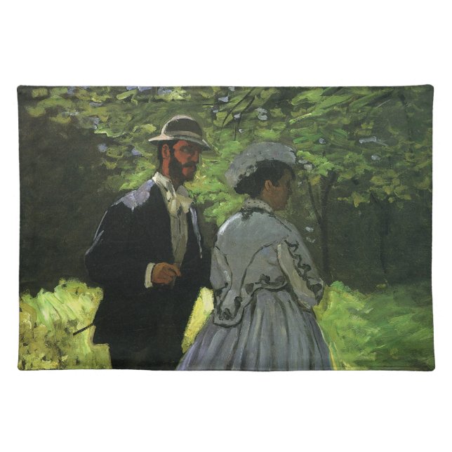 The Promenaders, aka The Strollers by Claude Monet Cloth Placemat (Front)