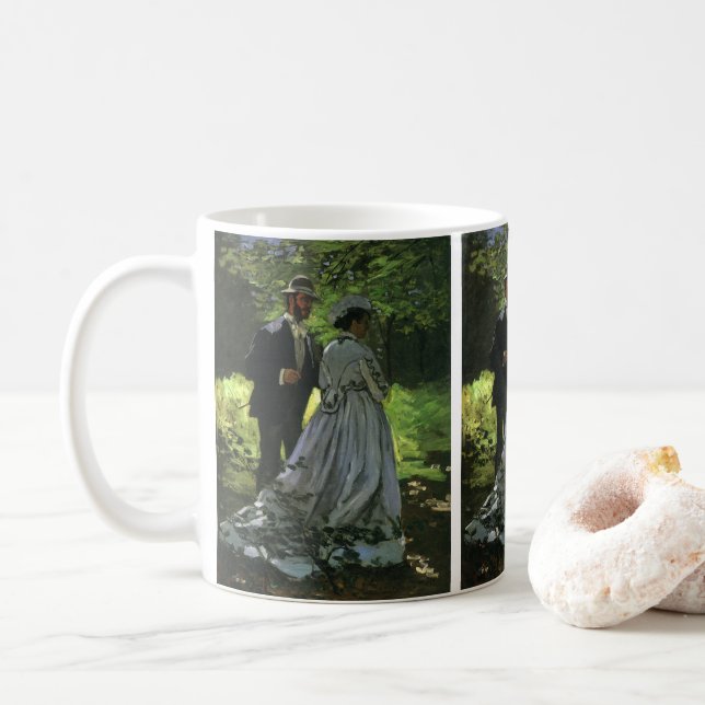 The Promenaders, aka The Strollers by Claude Monet Coffee Mug (With Donut)