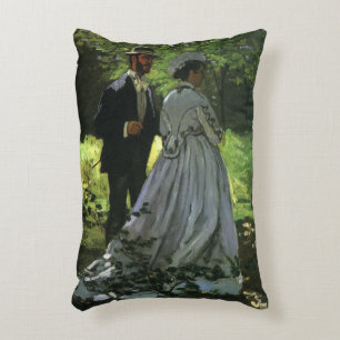 The Promenaders, aka The Strollers by Claude Monet Decorative Pillow