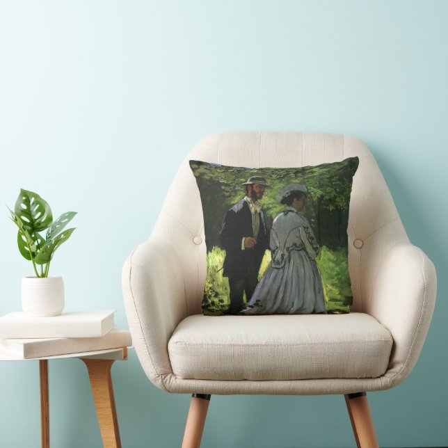 The Promenaders, aka The Strollers by Claude Monet Throw Pillow (Chair)