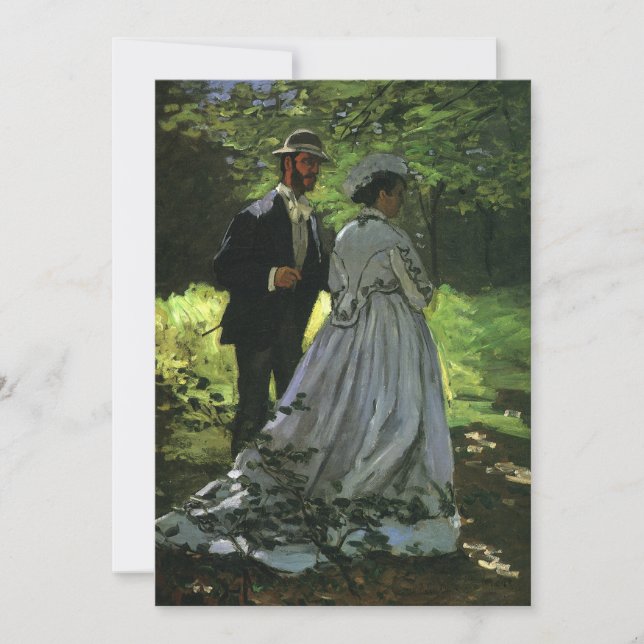 The Promenaders (The Strollers) by Monet Wedding Invitation (Front)